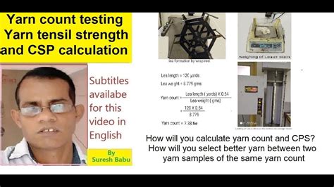 yarn tensile strength calculation